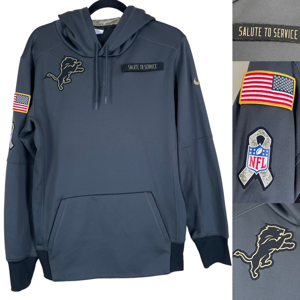 Nike NFL OnField Apparel Detroit Lions Salute to Service Hoodie Men’s Small